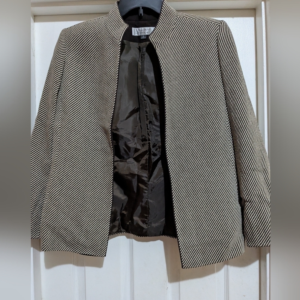 Tahari Wool Striped Blazer